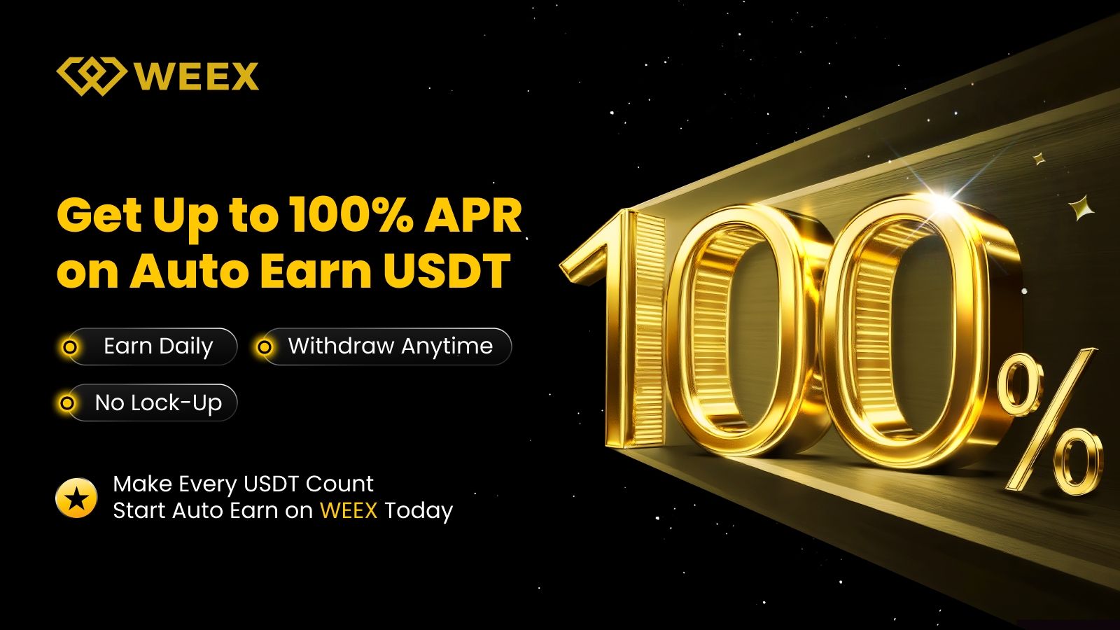 Get Up To 100% APR On WEEX Auto Earn USDT