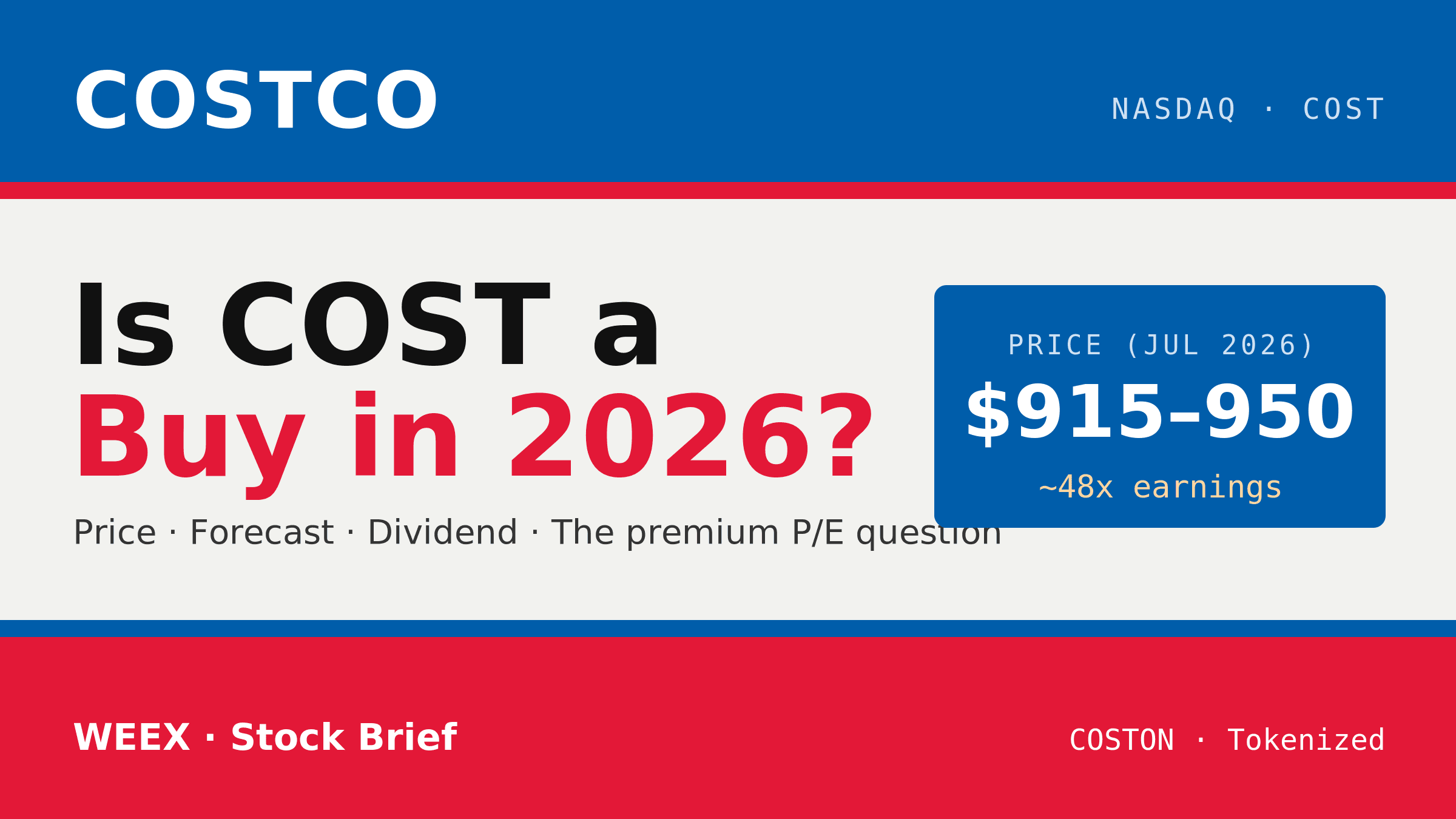 Costco Stock (COST): Price, Forecast, and Is It a Buy in 2026